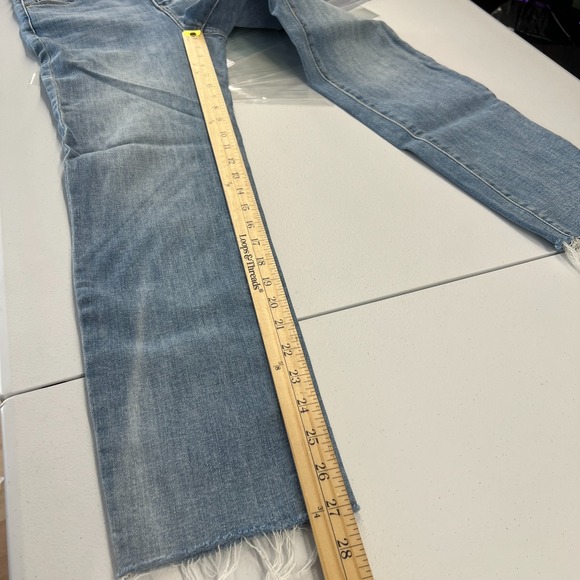 Soho High Waist Straight Jeans Womens‎ 2 Blue Denim Stretch Mid Rise Frayed Hem - Picture 11 of 14